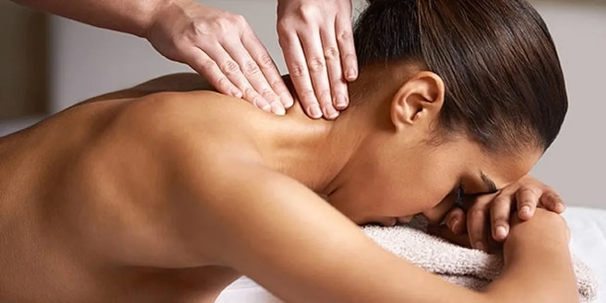 Head neck and shoulder massage and atmosphere